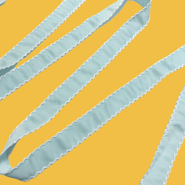 Azul Claro - Cinta Grosgrain Moonstitch - 1 Yarda