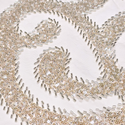 Embroidered Lace Tulle Fabric 65", Dusty Rose / Silver - 1 yard