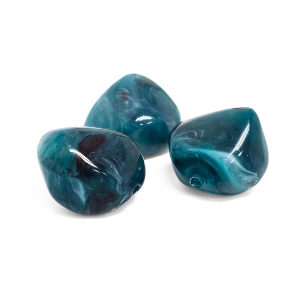 Bead de Acrílico Azul Teal  - Aprox. 24mm