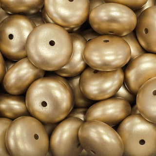 Bead de Acrílico en forma de Rondelle Dorado  - Aprox. 10mm