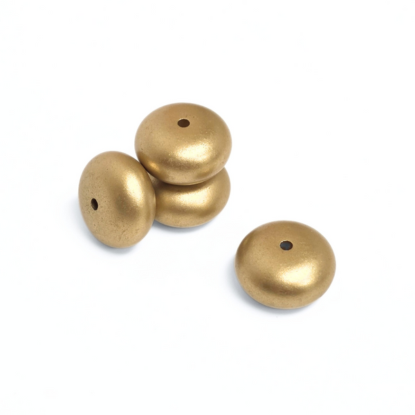 Bead de Acrílico en forma de Rondelle Dorado  - Aprox. 10mm