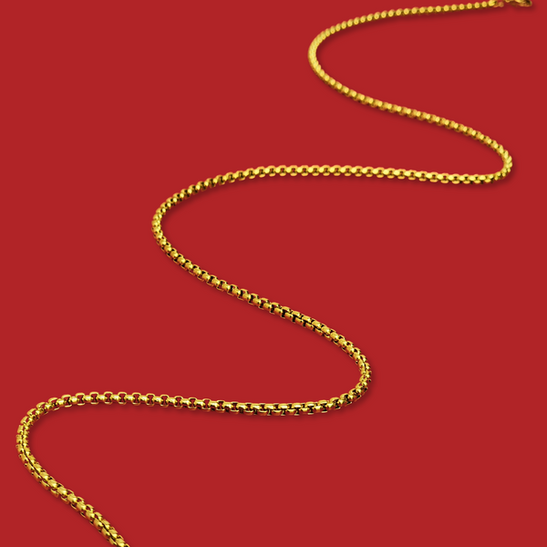 Cadena de Caja Redonda con Cierre de Langosta - Acero Inoxidable , 1 pieza