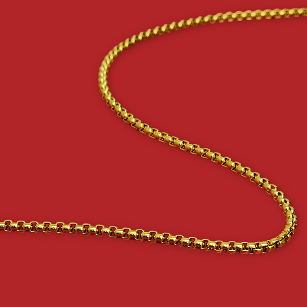 Cadena de Caja Redonda con Cierre de Langosta - Acero Inoxidable , 1 pieza