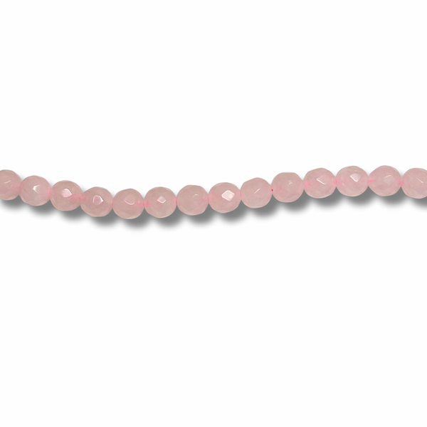 Cuentas Facetadas de Cuarzo Rosado - 6mm