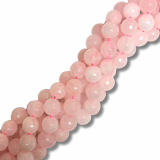 Cuentas Facetadas de Cuarzo Rosado - 12mm