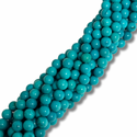 Cuentas Redondas de Magnesita Teñido en Turquesa - 8mm