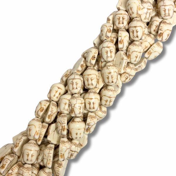 Cuentas de Buddah Howlite Blanco Sintético - 20mm