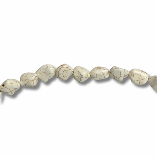 Cuentas de Howlite "Nuggets" Blanco Sintético - 20mm