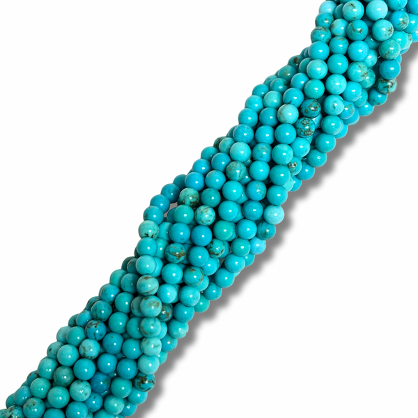 Round Magnesite Beads Dyed in Turquoise - 4mm