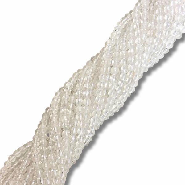 Cuentas Redondas Cuarzo de Cristal - 4mm