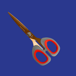 Tijera para cortar telas, Dousa 7" - Cobrizo, Rojo y Gris