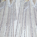 Embroidered Lace Tulle Fabric 65", Dusty Rose / Silver - 1 yard