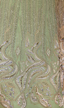 Embroidered Lace Tulle Fabric 65", Dusty Rose / Silver - 1 yard
