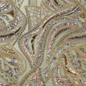 Embroidered Lace Tulle Fabric 65", Dusty Rose / Silver - 1 yard
