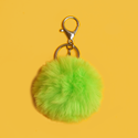 Green Pom-Pom Keychain; 1 Piece