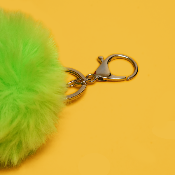 Green Pom-Pom Keychain; 1 Piece