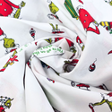100% Cotton Print Fabric, 44/45" Wide, Grinch - Naughty List
