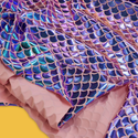 Holographic Mermaid, Purple & Pink Lycra Fabric - 60" Wide