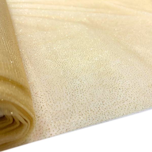 Tul / Tull Metallic Foil Mist, 58" Wide - 100% Polyester, Ivory