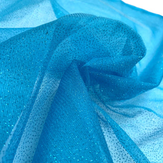 Turquoise, Tull Metallic Foil Mist 100% Polyester