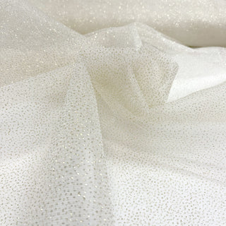 Ivory, Tull Metallic Foil Mist 100% Polyester