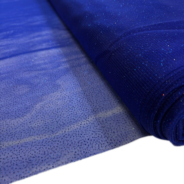 Tul / Tull Metallic Foil Mist, 58" Wide - 100% Polyester, Royal Blue