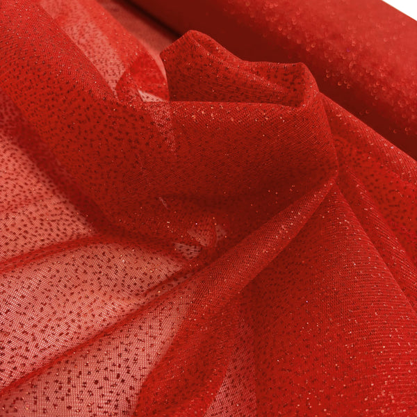 Red, Tull Metallic Foil Mist 100% Polyester