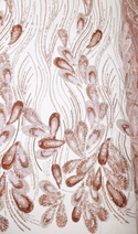 Tela Tulle de Encaje Bordada 65", Rose Gold - 1 yarda
