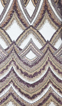 Embroidered Lace Tulle Fabric 65”, Black / Red / Gold - 1 yard