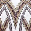 Embroidered Lace Tulle Fabric 65”, Black / Red / Gold - 1 yard