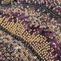 Embroidered Lace Tulle Fabric 65”, Black / Red / Gold - 1 yard