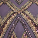 Embroidered Lace Tulle Fabric 65”, Black / Red / Gold - 1 yard