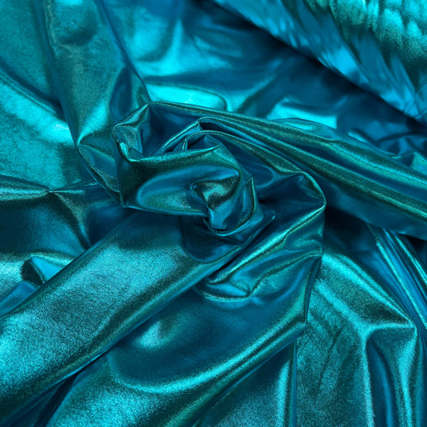 Licra / Lycra Full Foil, 58" Wide - 100% Polyester, Four Way Stretch - Turquoise