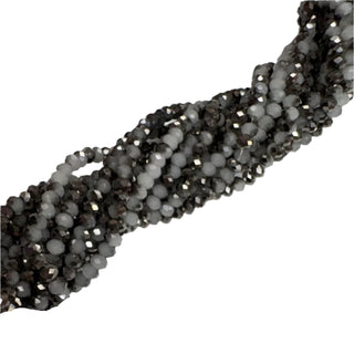 Rondelle de Cristal Charcoal Black Opal