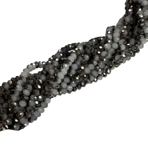Rondelle de Cristal Charcoal Black Opal