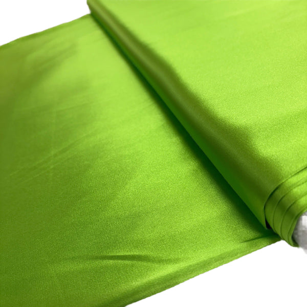 Satin Stretch Fabric, 60" Wide- 100% Polyester, Chartreuse Green