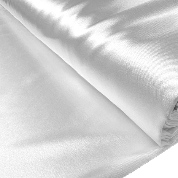 Satin Stretch Fabric, 60" Wide- 100% Polyester, White