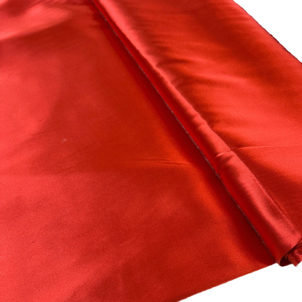 Satin Stretch Fabric, 60" Wide- 100% Polyester, Red