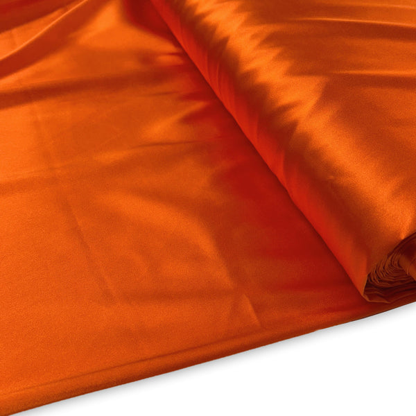 Satin Stretch Fabric, 60" Wide- 100% Polyester, Orange