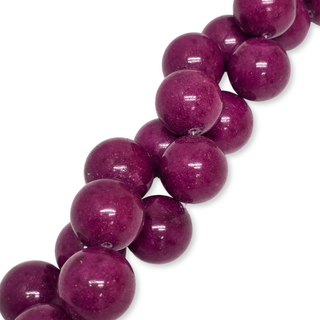Cuentas Redondas de Jade Sintético, Violeta Magenta – 20mm