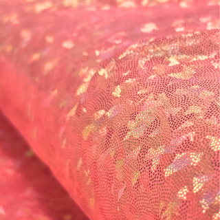 Tela Licra Holográfica 60", Estampado de Cristal Coral - 1 yarda