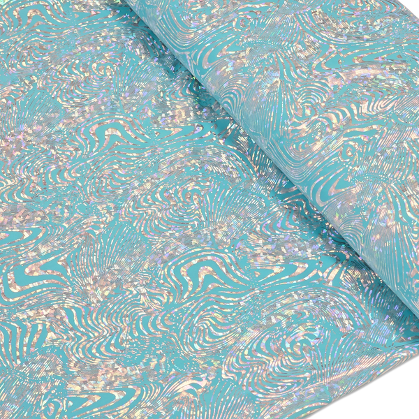 60" Holographic Lycra Fabric, Poly / Spandex - Dark Gold and Black