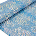 Tela Licra Holográfica 60", Estampado de Cocodrilo Azul y Plateado - 1 yarda