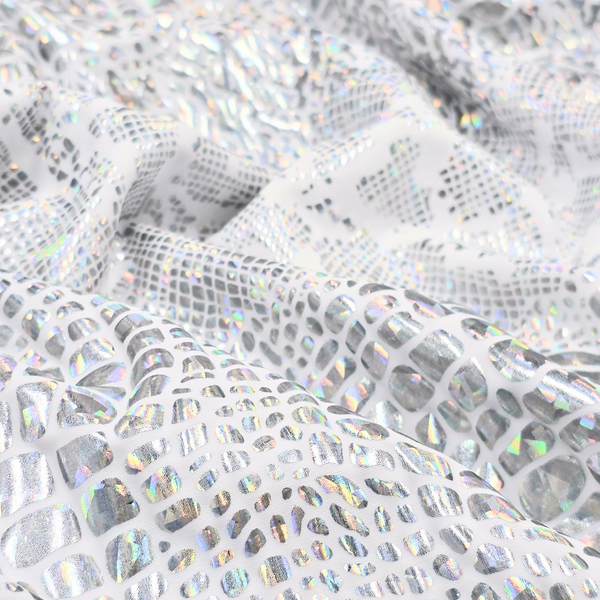 60" Holographic Lycra Fabric, Poly / Spandex - Dark Gold and Black