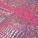 60" Holographic Lycra Fabric, Poly / Spandex - Dark Gold and Black
