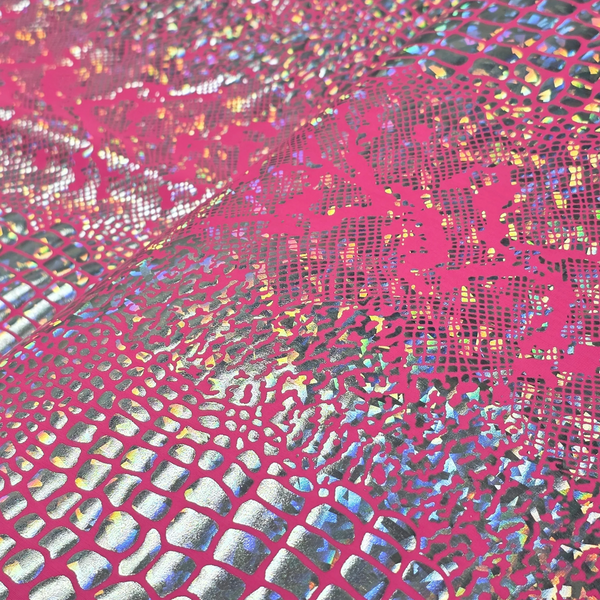 60" Holographic Lycra Fabric, Poly / Spandex - Dark Gold and Black