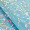 Tela Licra Holográfica 60", Estampado de Cristal Aqua - 1 yarda