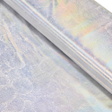 Tela Licra Holográfica 60", Estampado de Esferas Plateado - 1 yarda