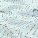 Tela Licra Holográfica 60", Estampado Ondulado Aqua Claro - 1 yarda