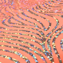 Tela Licra Holográfica 60", Estampado Ondulado Melocotón - 1 yarda